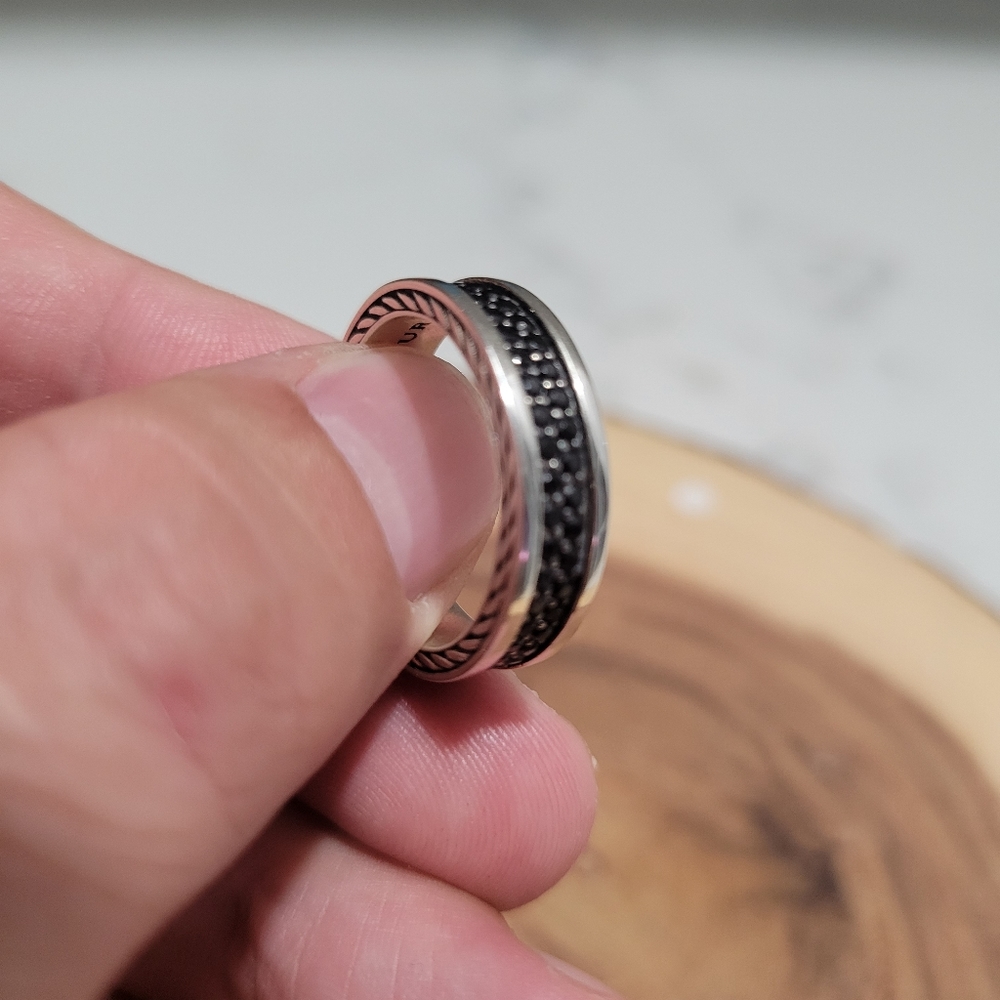 David Yurman Size 11 Black Diamond Ring